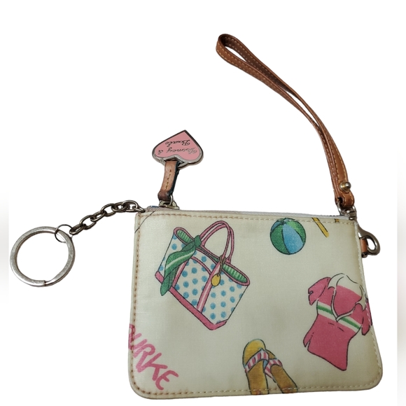 Vintage Dooney And Bourke Rainbow Zipper Wristlet - Picture 1 of 11